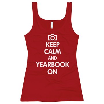 Keep Calm Yearbook On Junior Fit Bella Sheer Longer Length Rib Tank Top