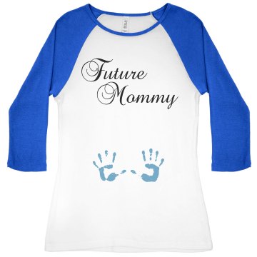 Future Mommy Maternity Junior Fit Bella 1x1 Rib 3/4 Sleeve Raglan Tee