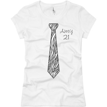 Zebra Tie Name Junior Fit Basic Bella Favorite Tee