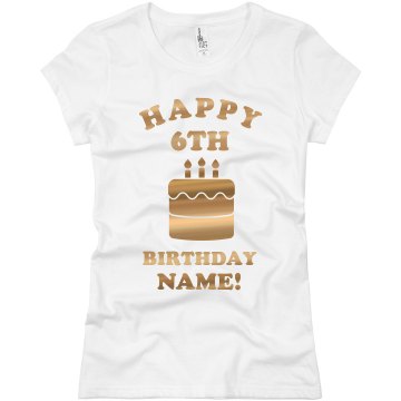 Happy 6th Birthday Elaine Junior Fit Basic Bella Favorite Tee