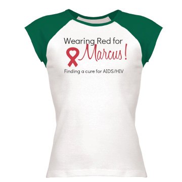 Finding a Cure for AIDS Junior Fit Bella 1x1 Rib Ringer Tee