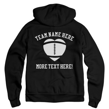 I Heart Football Unisex Gildan Heavy Blend Full Zip Hoodie
