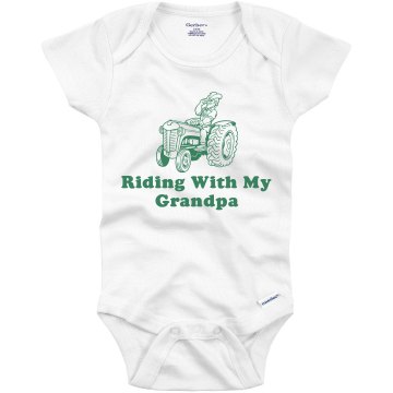 Riding With My Grandpa Infant Bella Baby Long Sleeve Lap Shoulder Tee