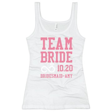 Team Bride Tank Junior Fit Bella Sheer Longer Length Rib Strap Tank Top