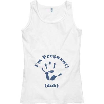 I'm Pregnant! Junior Fit Bella Sheer Longer Length Rib Tank Top