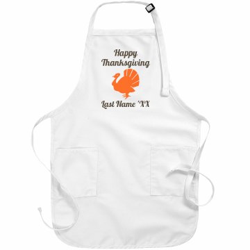 Family Turkey Apron Basic White Apron