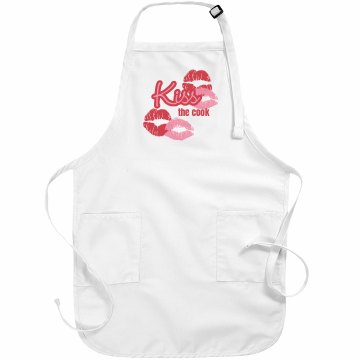 Kiss The Cook Basic White Apron