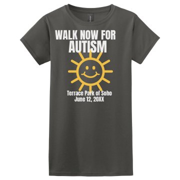Walk Now For Autism Misses Relaxed Fit Gildan Ultra Cotton Tee