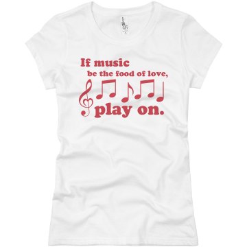 Music Is Love Play On Junior Fit Basic Bella Favorite Tee