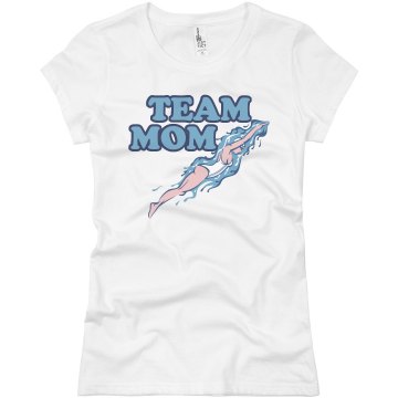Swim Team Mom Junior Fit Basic Bella Favorite Tee
