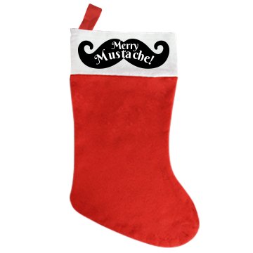 Merry Mustache Giant Personalized Holiday Stocking