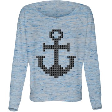 Pyramid Stud Anchor Misses Bella Flowy Lightweight Relaxed Dolman Tee