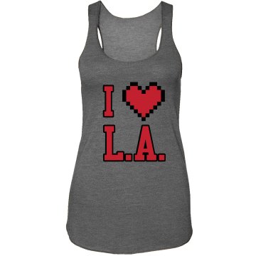 I Heart L.A. Junior Fit Bella Sheer Longer Length Rib Strap Tank Top