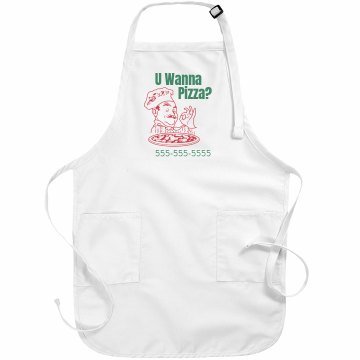 U Wanna Pizza Apron Basic White Apron