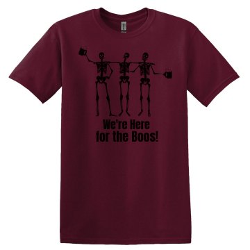 Halloween Skeleton Boos Unisex Gildan Heavy Cotton Crew Neck Tee