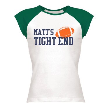 Matt's Tight End Junior Fit Bella 1x1 Rib Ringer Tee