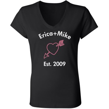 Erica + Mike Junior Fit Bella Sheer Longer Length Rib V-Neck Tee 