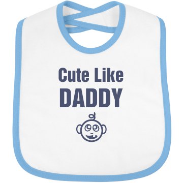 Cute Like Daddy Infant Bella Baby 1x1 Rib Reversible Bib