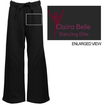 Claira Belle Dancer Youth Bella Girl Fleece Open Bottom Pants