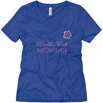 World's Best Mommy Misses Relaxed Fit Anvil V-Neck Tee