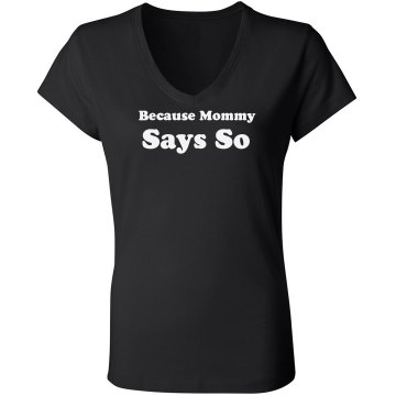 Mommy Says So Junior Fit Bella Long Sleeve Sheer Longer Length Rib V-Neck Tee