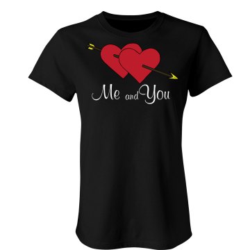 Me And You Valentine Junior Fit Bella Sheer Longer Length Rib Tee