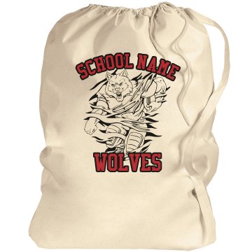 Wolves School Mascot Port Authority Laundry Bag