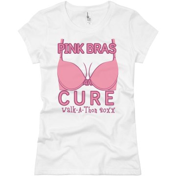 Pink Bras For A Cure Junior Fit Basic Bella Favorite Tee