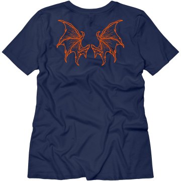 Wings T-shirt Misses Relaxed Fit Anvil V-Neck Tee