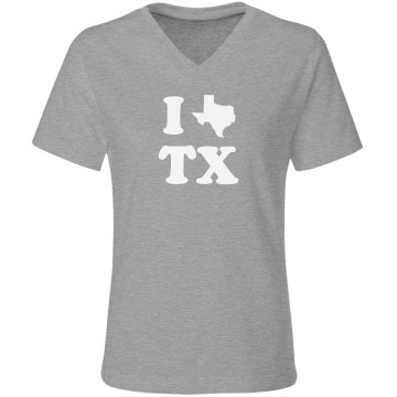 I Love Texas tee Junior Fit Bella Sheer Longer Length Rib Tee