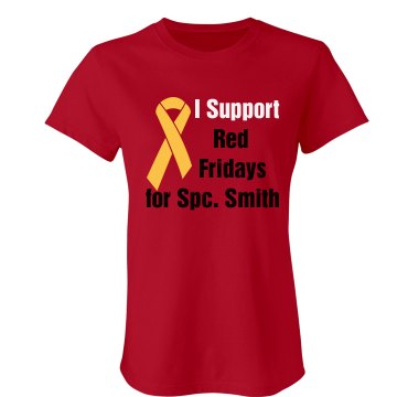 I Support Red Fridays Junior Fit Bella Crewneck Jersey Tee