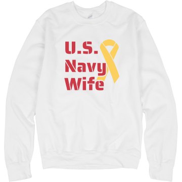 Navy Wife Misses Relaxed Fit Anvil V-Neck Tee