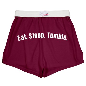 Eat Sleep Tumble Shorts Junior Fit Soffe Cheer Shorts