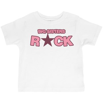 Big Sisters Rock Toddler Basic Gildan Ultra Cotton Crew Neck Tee
