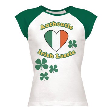 Irish Lassie Junior Fit Bella 1x1 Rib Cap Sleeve Raglan Tee