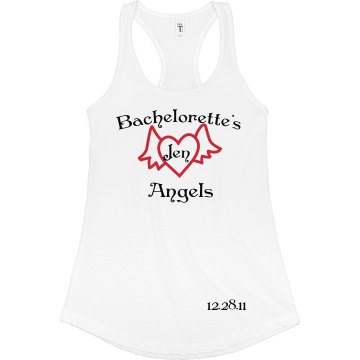 Bachelorette's Angels Junior Fit Bella Sheer Longer Length Rib Racerback Tank Top