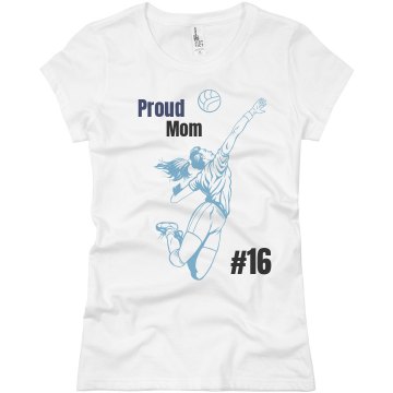 Proud Vball Mom Junior Fit Basic Bella Favorite Tee