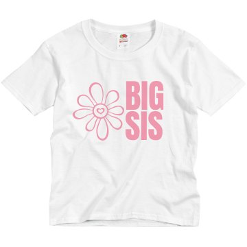 Big Sis Flower Youth Basic Gildan Ultra Cotton Crew Neck Tee
