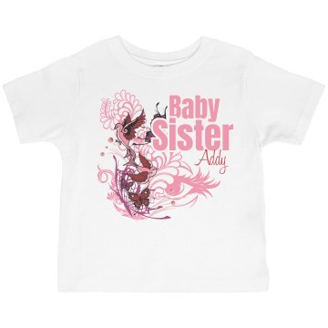 Baby Sister Butterflies Toddler American Apparel 3/4 Sleeve Baseball Tee