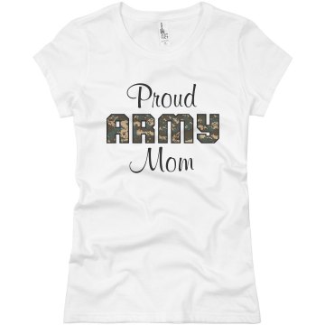 Proud Army Mom Junior Fit Basic Bella Favorite Tee