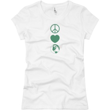 Earth Day Symbols Junior Fit Basic Bella Favorite Tee