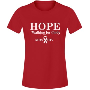 AIDS HIV Charity Walk Tee Junior Fit Bella Slit V-Neck Tee
