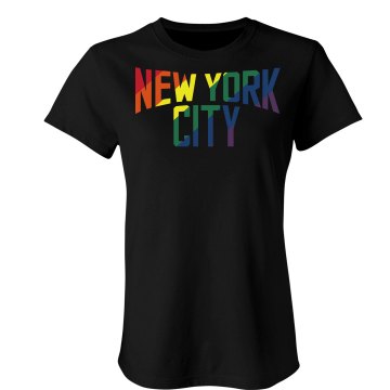 New York City Rainbow Junior Fit Bella Sheer Longer Length Rib Tee