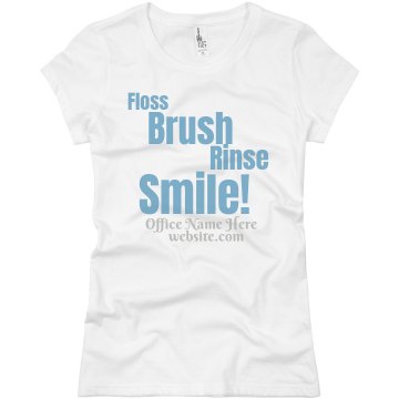 Floss Brush Rinse Smile Junior Fit Basic Bella Favorite Tee