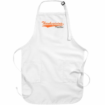 Martha Team Thanksgiving Basic White Apron