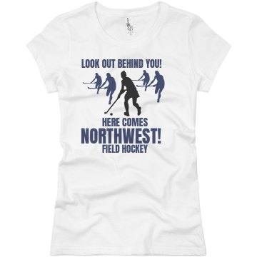 Field Hockey Warning Tee Junior Fit Basic Bella Favorite Tee