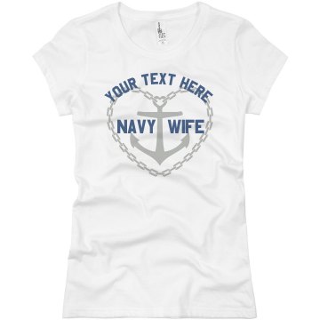 Anchor Heart Nauti Wife Junior Fit Basic Bella Favorite Tee