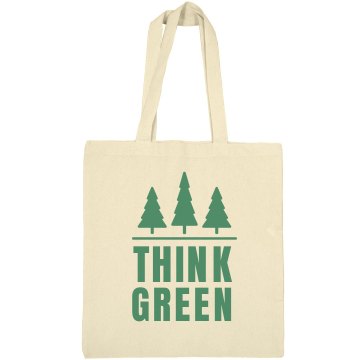 Think Green Earth Day Liberty Bags Canvas Bargain Tote Bag