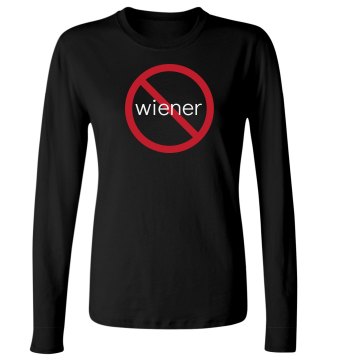 No Wiener Tee Gay Rights Junior Fit Bella Long Sleeve Crewneck Jersey Tee
