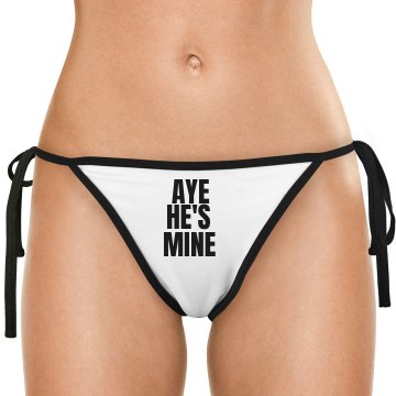Aye He's Mine w/ Back American Apparel Nylon Tricot Side-Tie Bikini Swimsuit Bottom